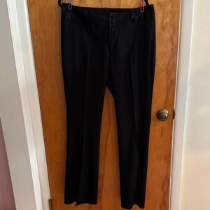✨Banana Republic 14 EUC Black Martin Fit Wool Trousers Satin Belt loops